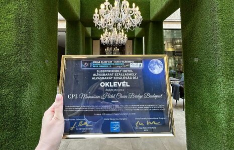 Mamaison Hotel Chain Bridge Budapest has received an award for exceptional sleep quality