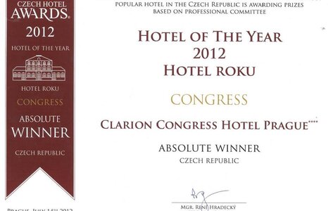 NEJLEPŠÍM KONGRESOVÝM HOTELEM V ČR JE CLARION CONGRESS HOTEL PRAGUE